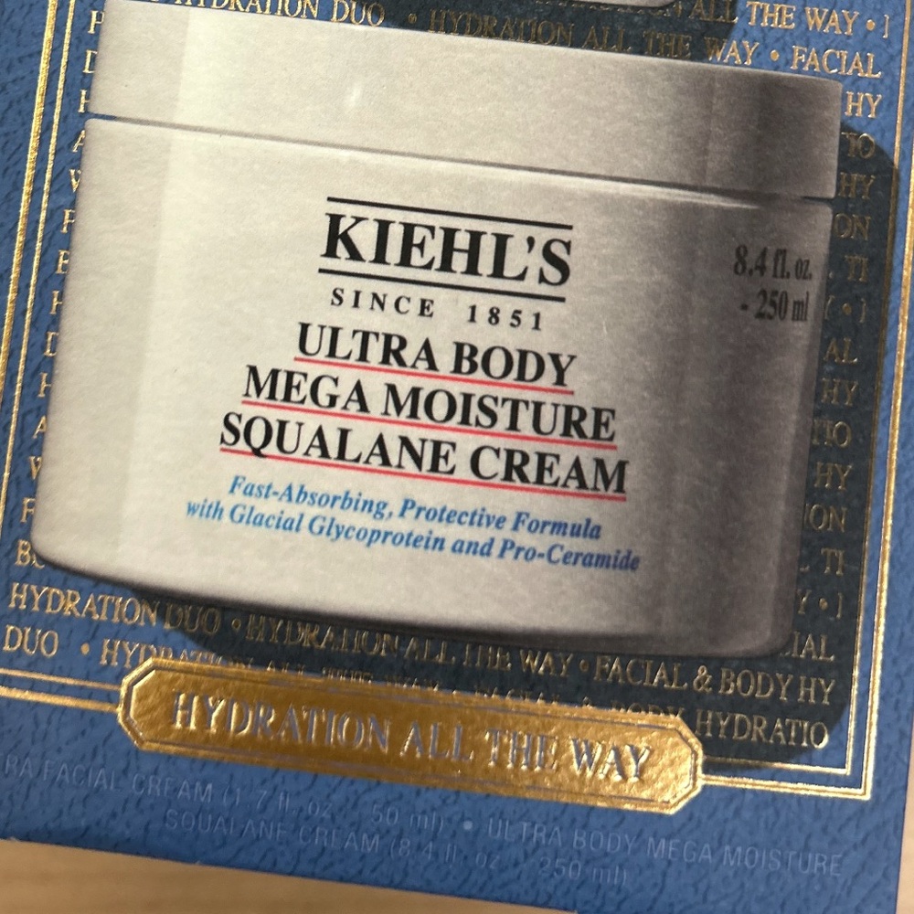Kiehl's Ultra Body Mega Moisture Squalane Cream 8.4 Oz 250 mL Full Size SEALED
